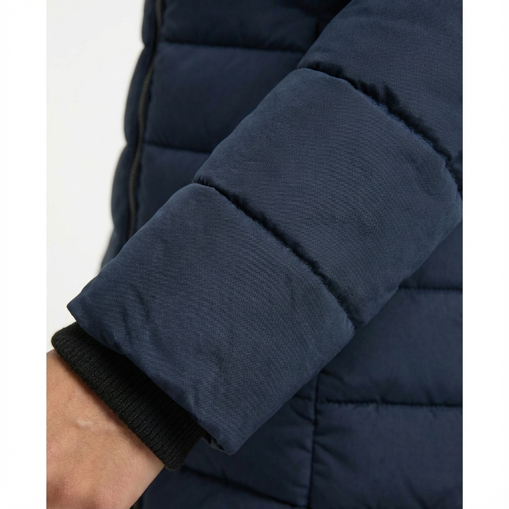 Dames Lange Pufferjas Met Capuchon