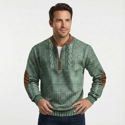 Heren Trui met Rits | Gebreid