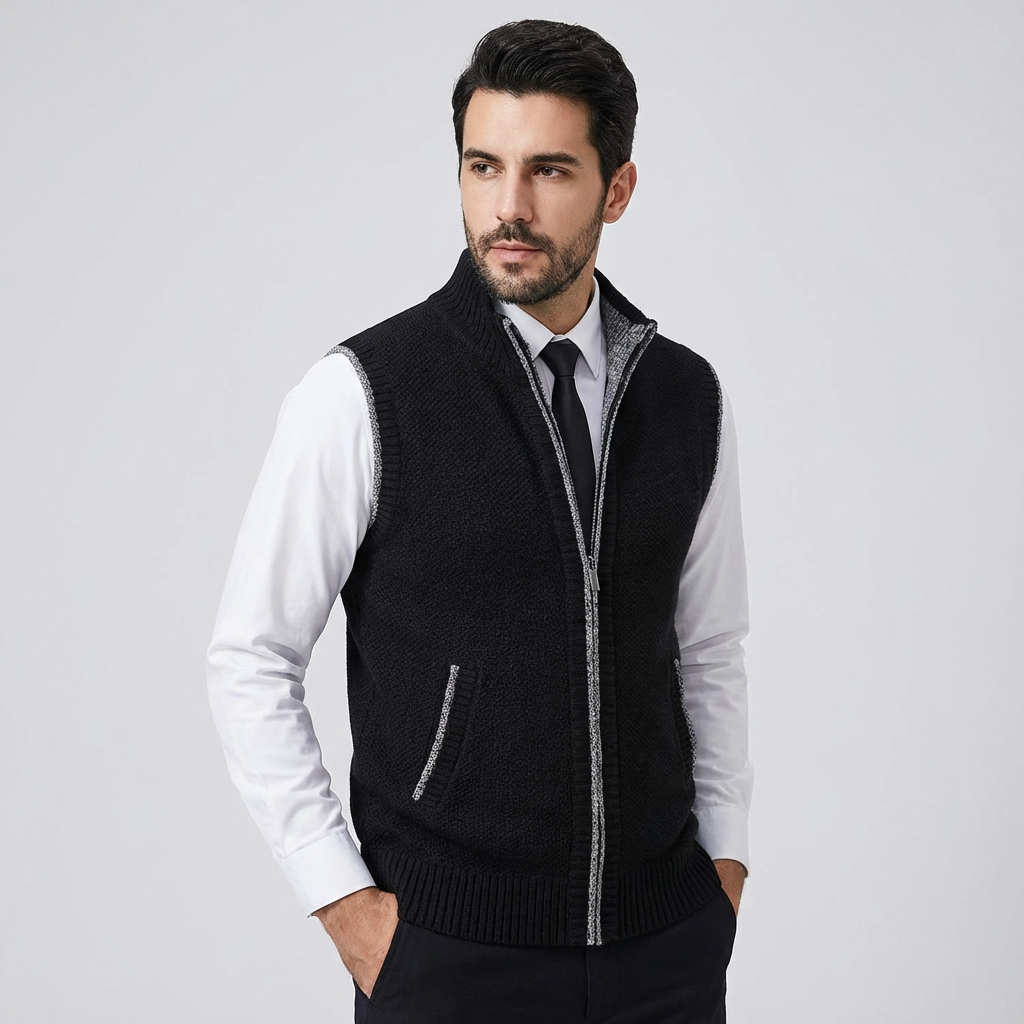 Heren Mouwloos Vest Met Rits