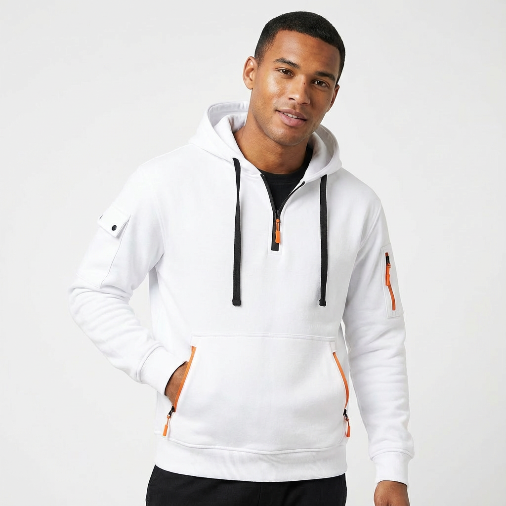 Heren Hoodie met Halve Rits
