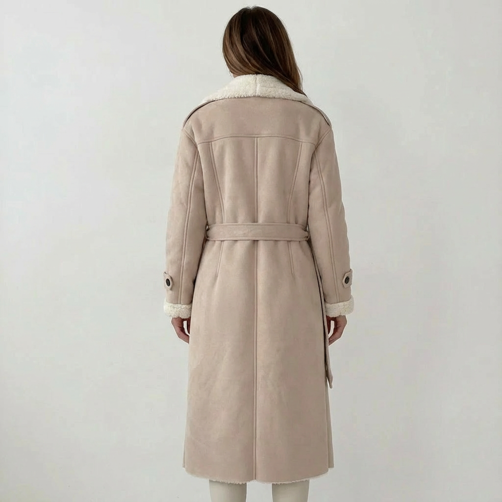 Dames Lange Jas | Fleecevoering Teddykraag
