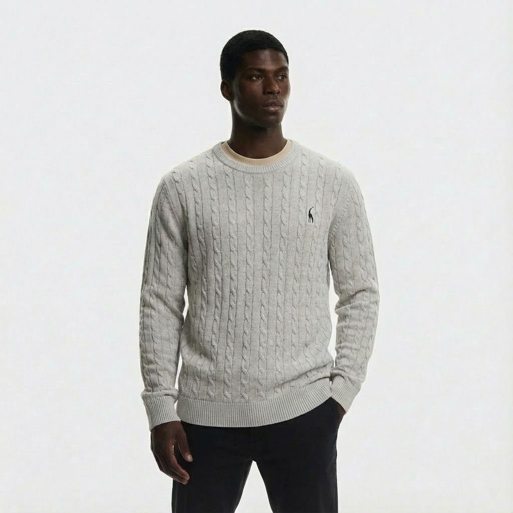 Heren Kabeltrui Katoen | Ronde Hals