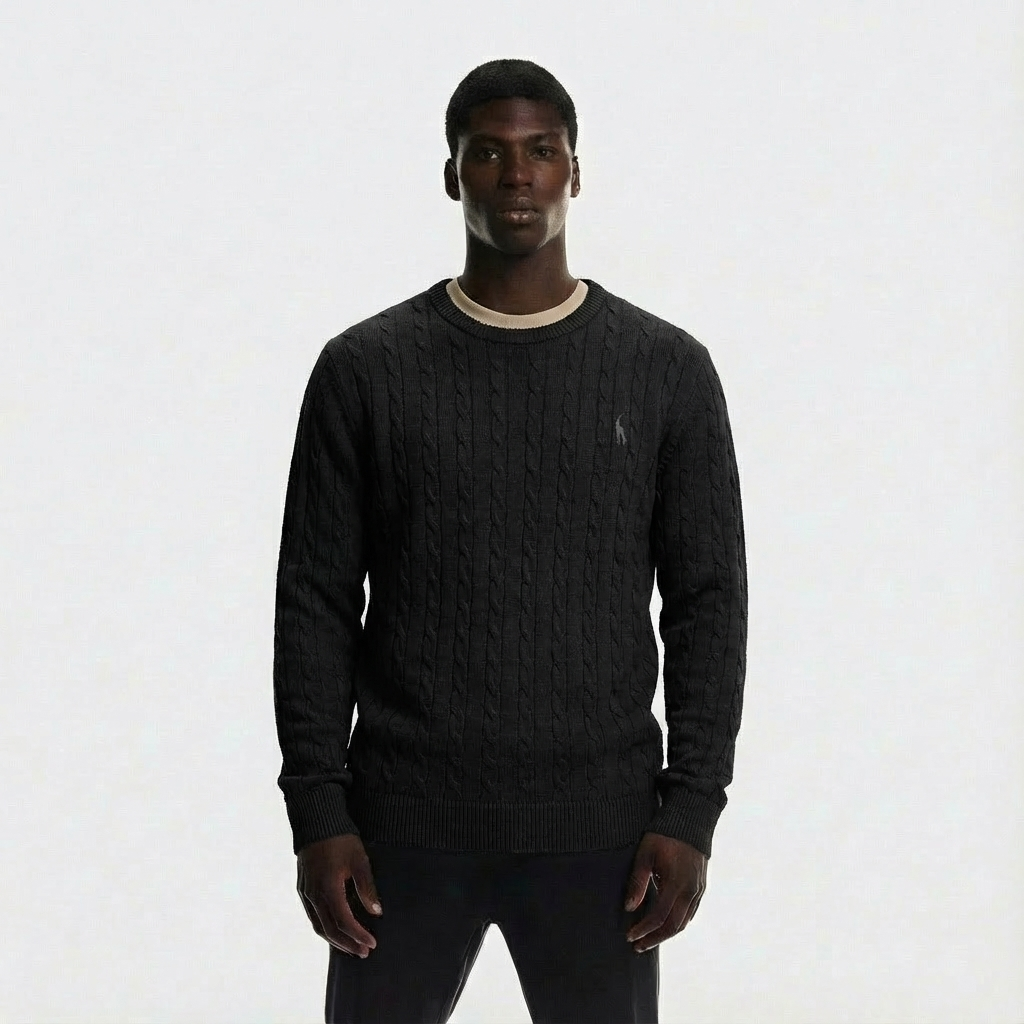 Heren Kabeltrui Katoen | Ronde Hals