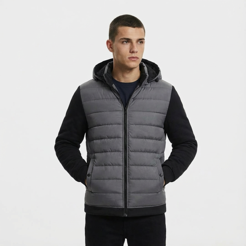 Heren Pufferjas Softshell Met Capuchon