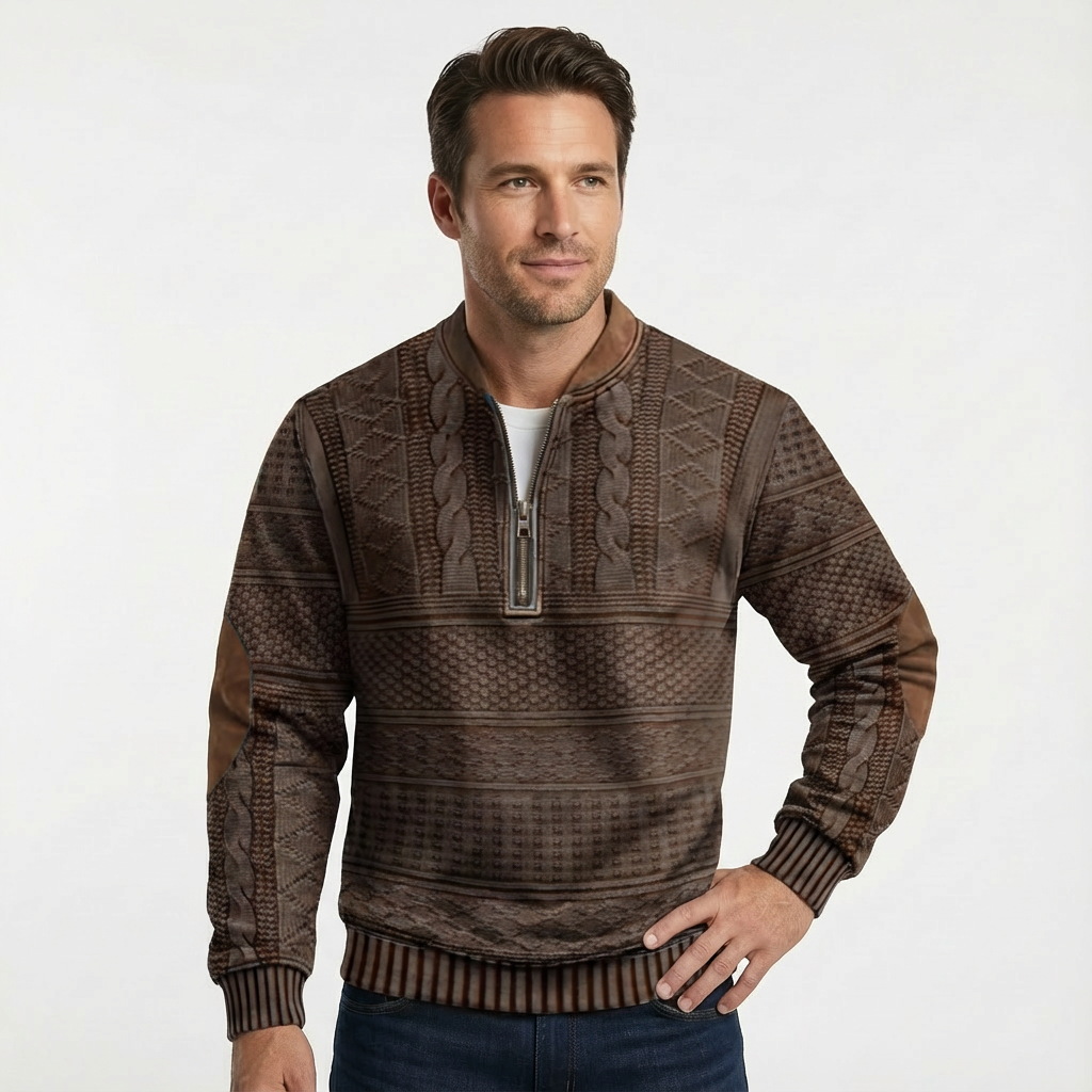 Heren Trui met Rits | Gebreid