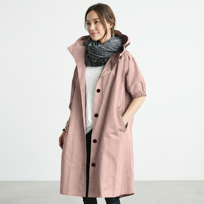 Dames Trenchcoat Met Capuchon