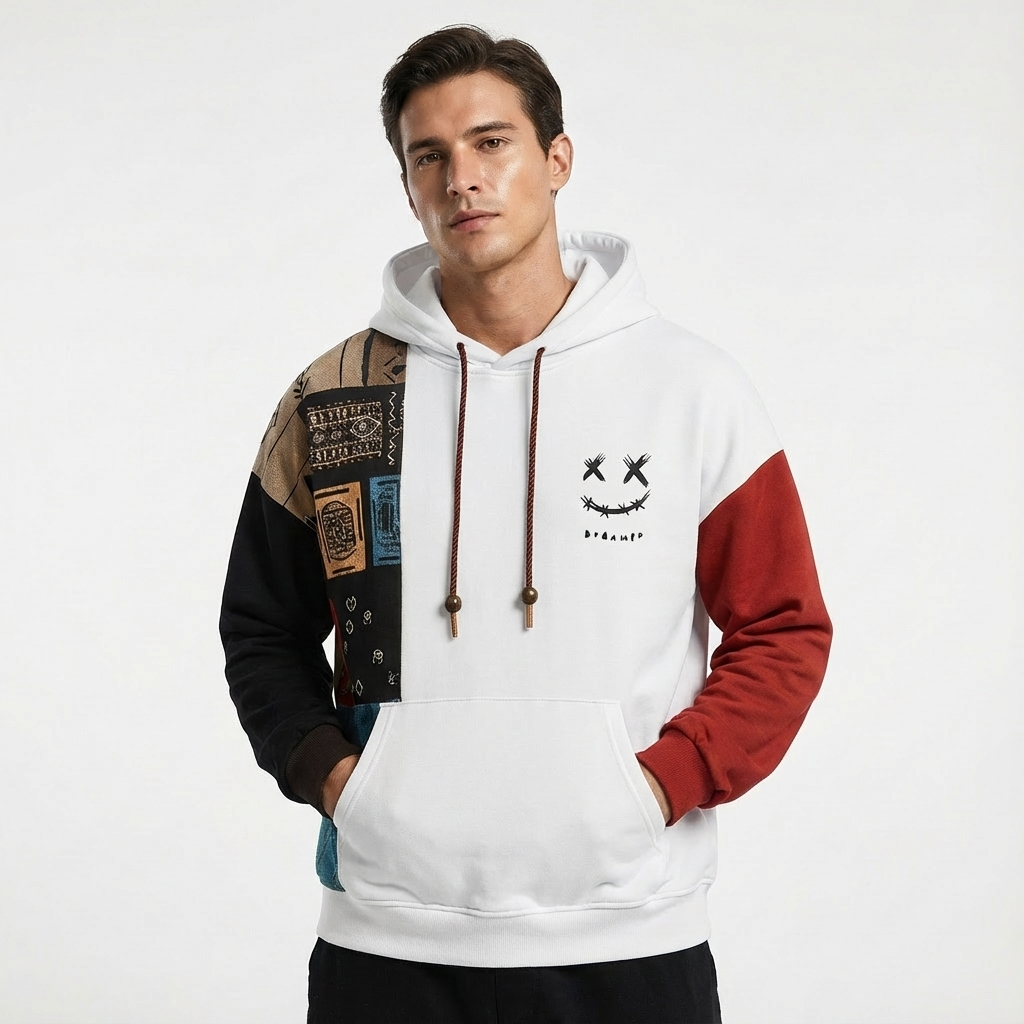 Hoodie Unisex Colorblock | Katoenmix