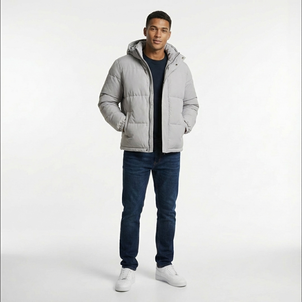 Heren Gewatteerde Pufferjas Met Capuchon