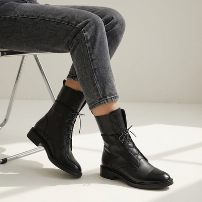 Dames Veterlaarzen Met Veters