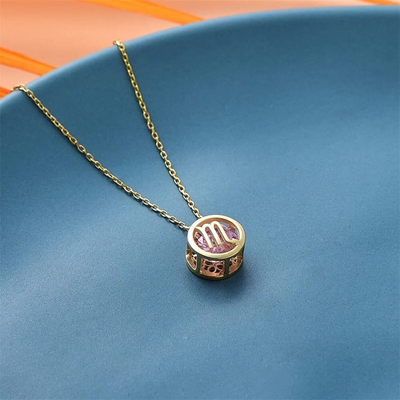 Gouden Sterrenbeeld Geboortesteen Ketting Dames