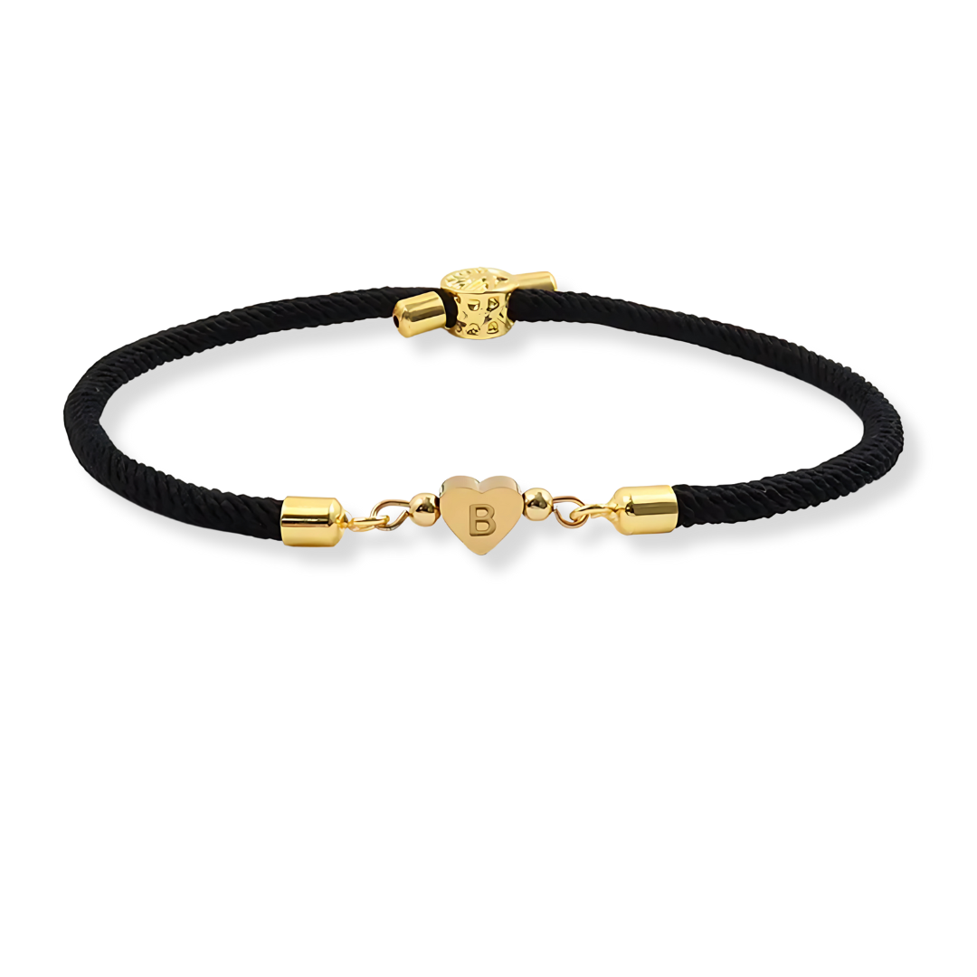 Gouden Hart Letter Koordarmband (Personaliseerbaar)