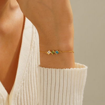 Elegante Gepersonaliseerde Geboortesteen Armband