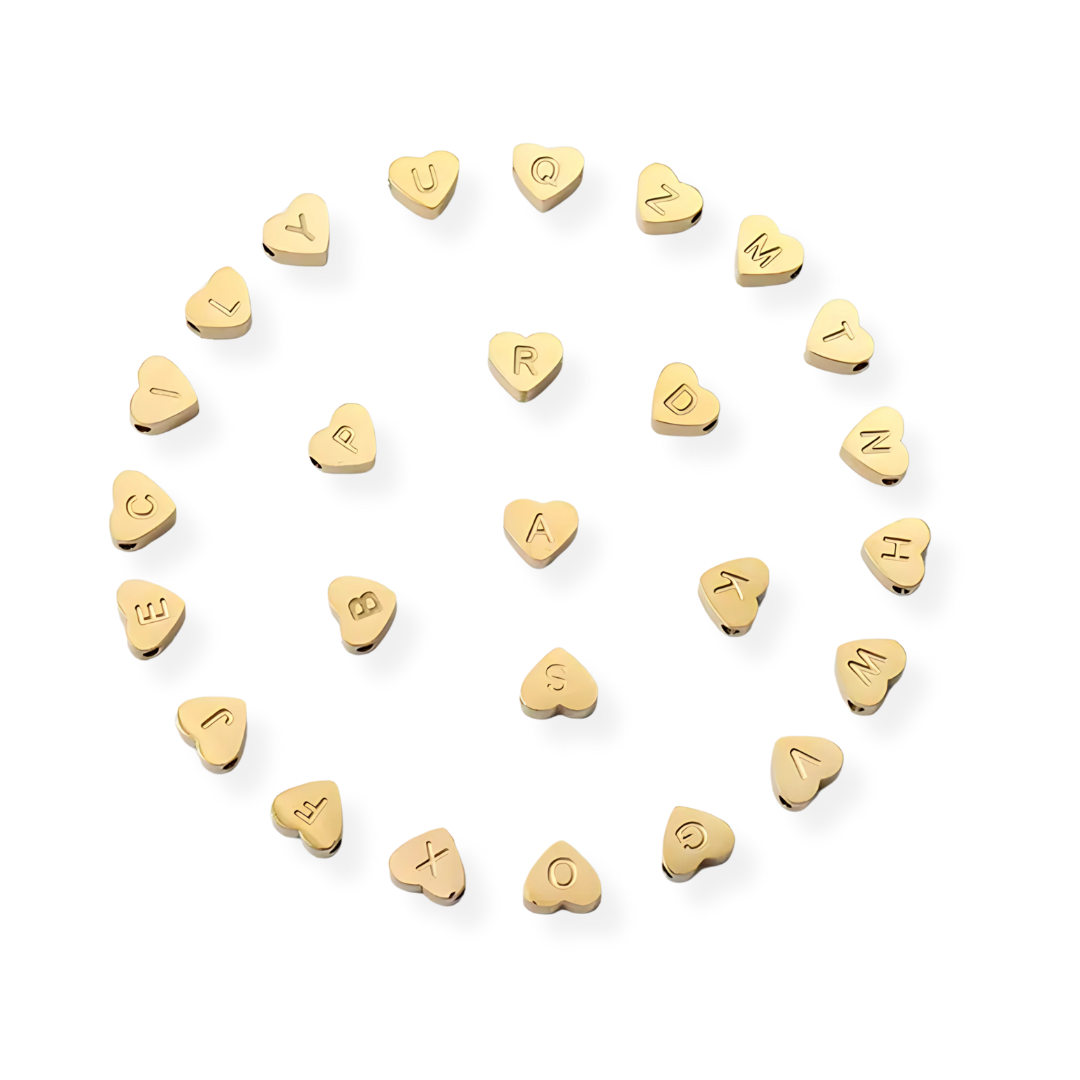 Gouden Hart Letter Koordarmband (Personaliseerbaar)