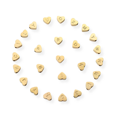Gouden Hart Letter Koordarmband (Personaliseerbaar)