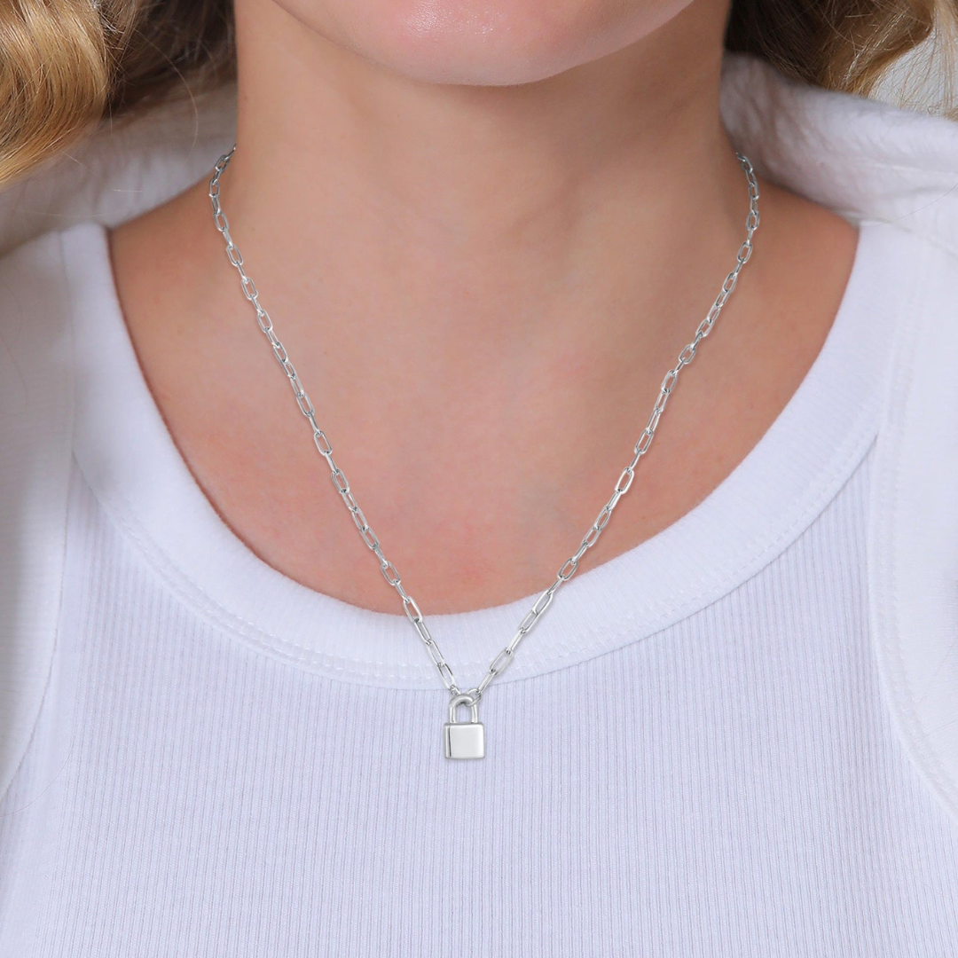 Minimalistische Slot Schakelketting Dames