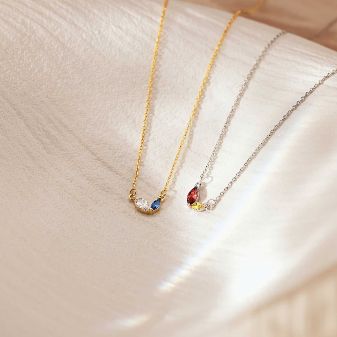 Moeder & Dochter Geboortesteen Ketting