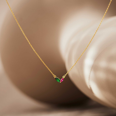 Moeder & Dochter Geboortesteen Ketting
