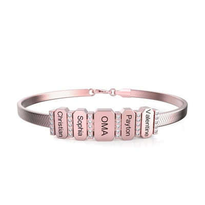 Gepersonaliseerde Herringbone Namen Armband