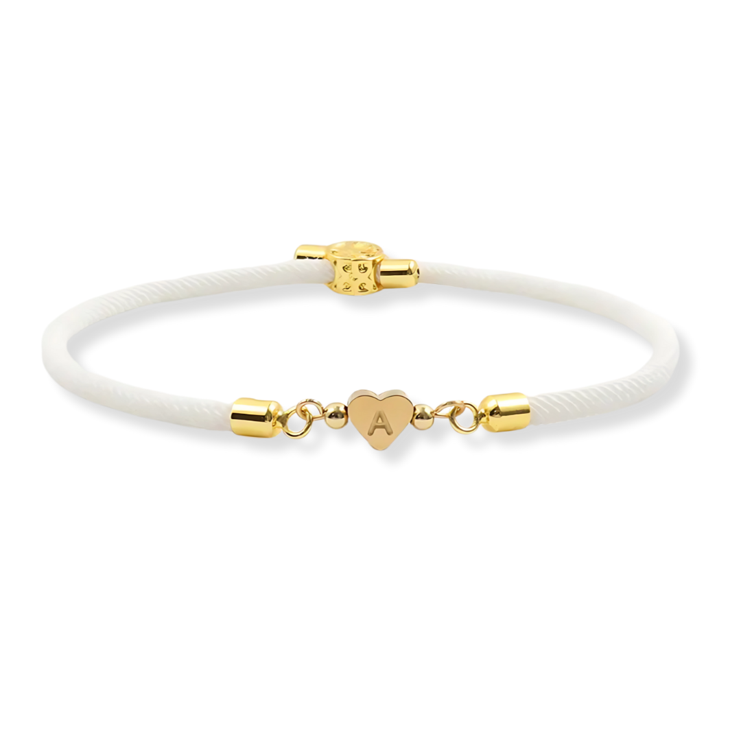 Gouden Hart Letter Koordarmband (Personaliseerbaar)