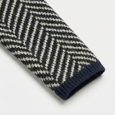 Dames Gebreide Trui Visgraat | Opstaande Kraag