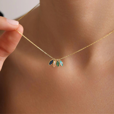 Geboortesteen Bloemblaadjes Oma Ketting