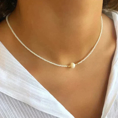 Minimalistische Kralenketting met Parel Dames