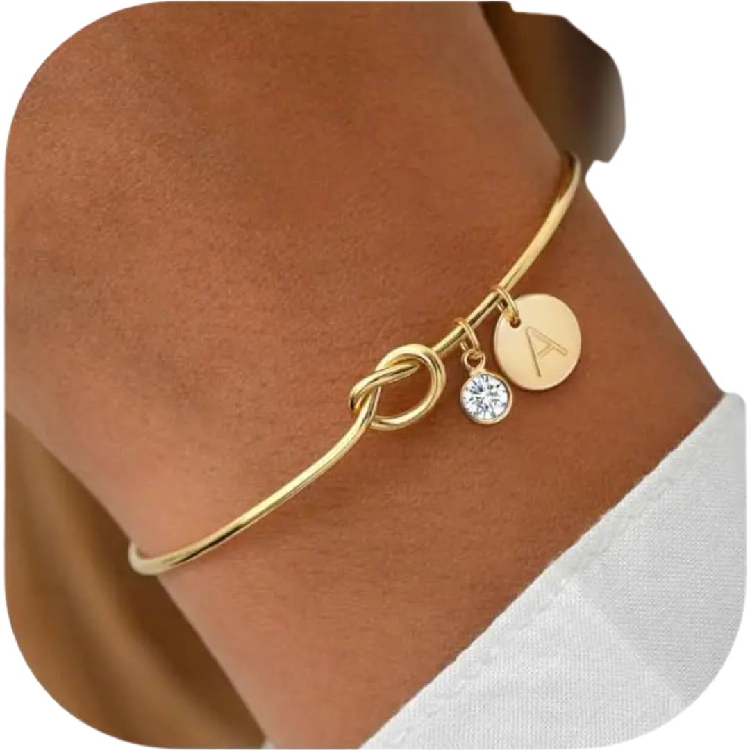 Elegante Goud Vergulde Geboortesteen Armband Dames