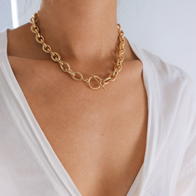 Gouden Curb Ketting Dames