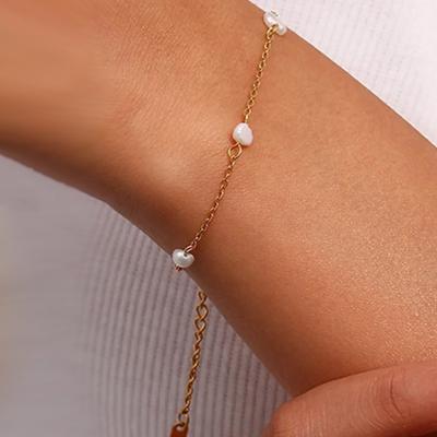 Gouden Armband Met Zoetwaterparels Dames