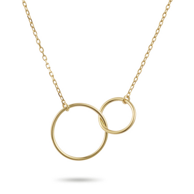 Gouden Dubbele Ring Ketting Dames