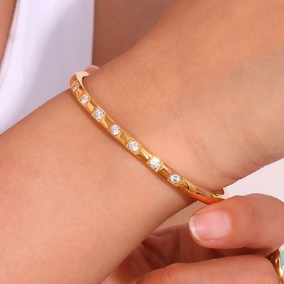 Gouden Luxe Zirkonia Bangle Armband Dames