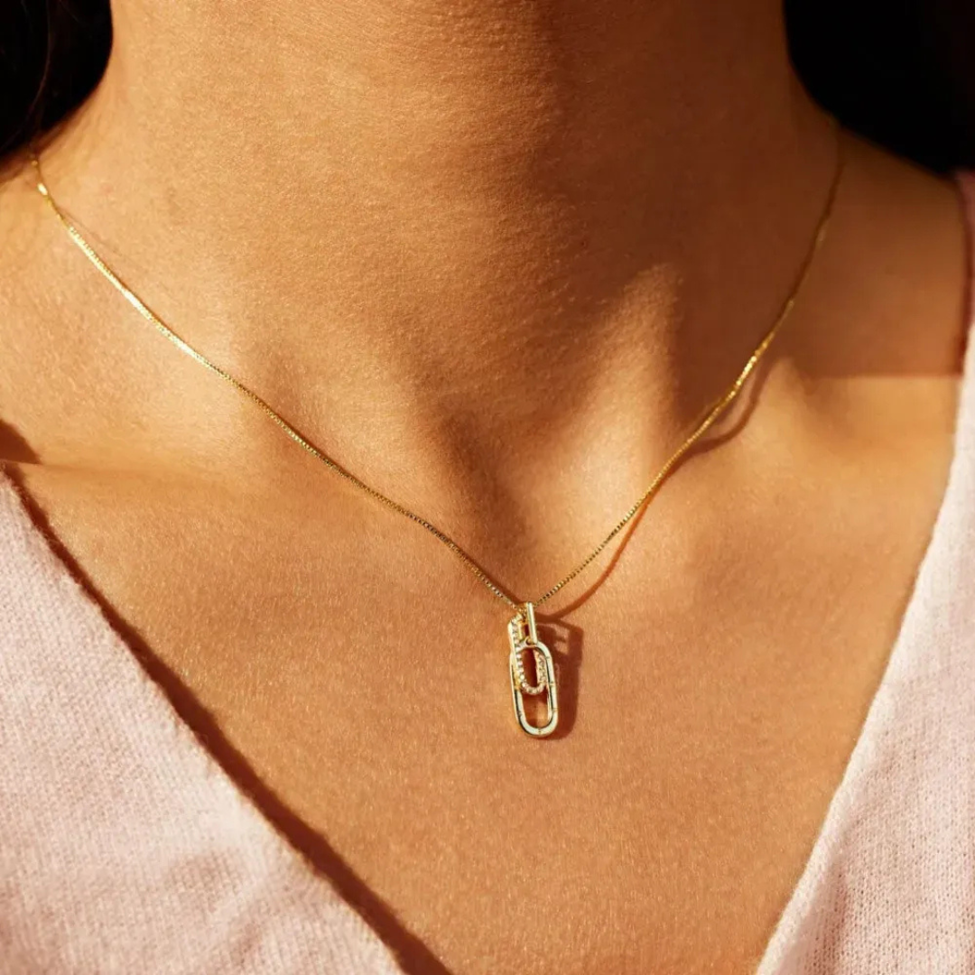 Zirkoon Gouden Link Ketting Dames