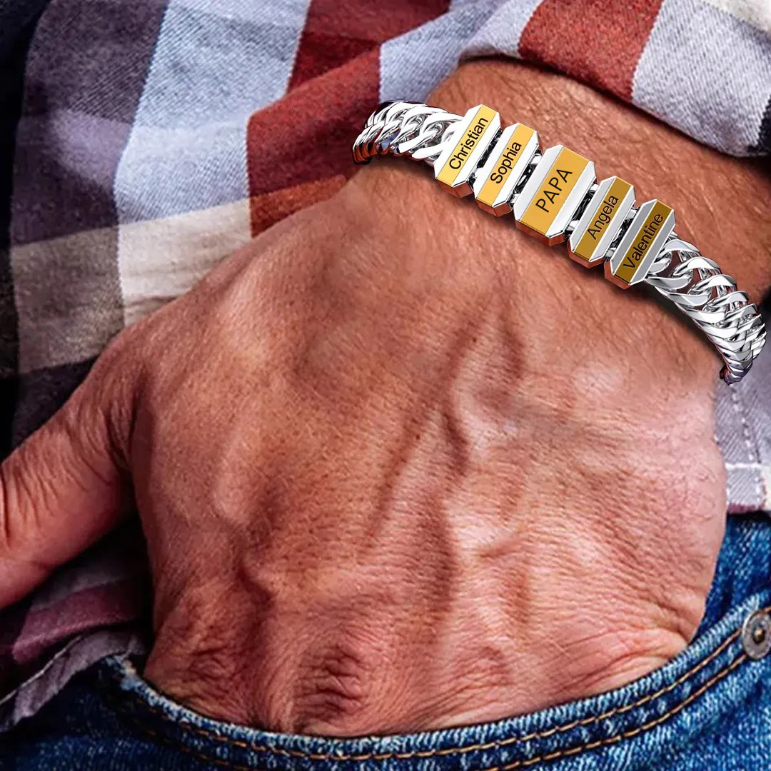 Heren Gepersonaliseerde Cuban Link Namen Armband