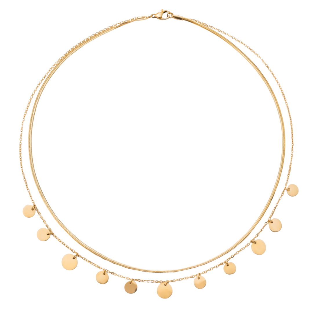 Gouden Munt Pendel Ketting Dames