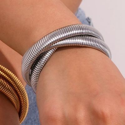 Zilveren Chunky Wikkel Armband Dames