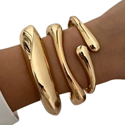 Gouden Sculpturale Statement Armband