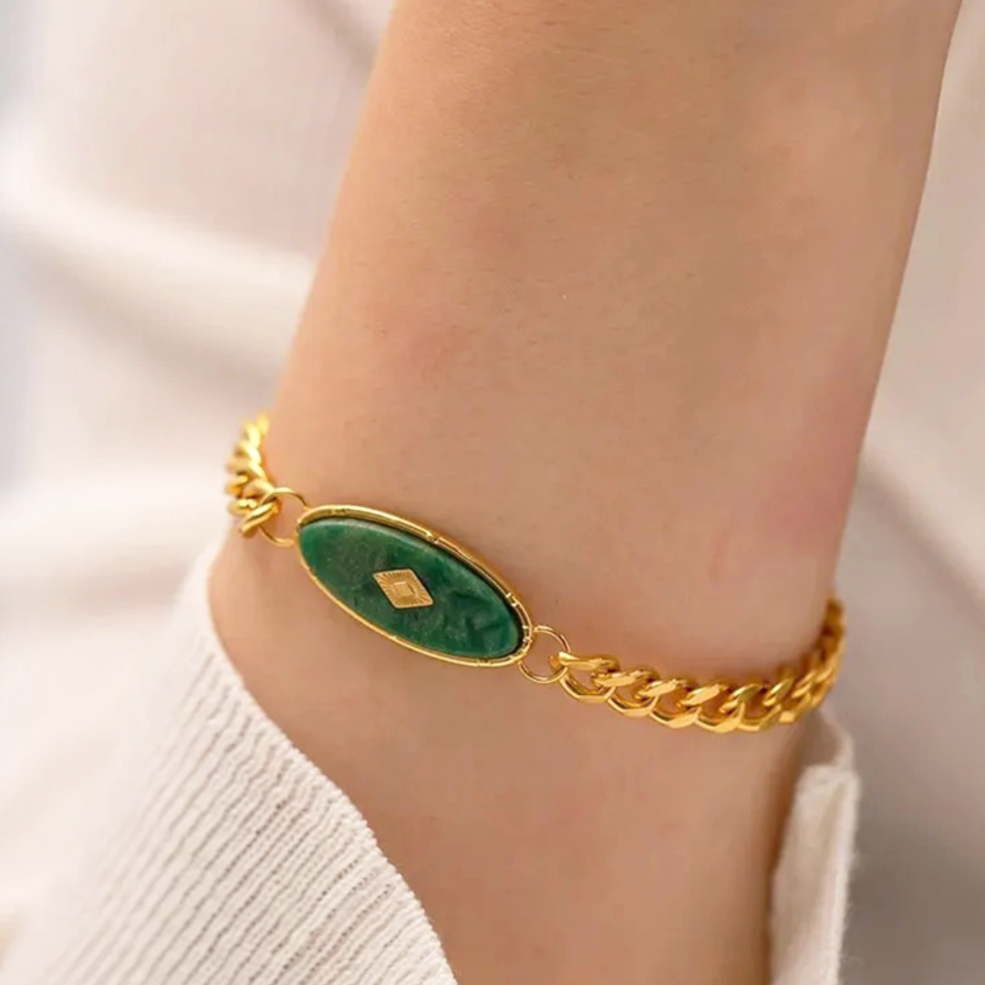 Jade Gouden Schakelarmband Dames