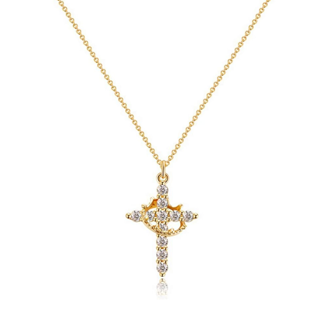 Kristallen Kruis Ring Ketting Dames