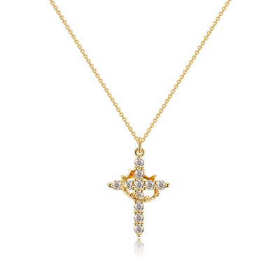 Kristallen Kruis Ring Ketting Dames