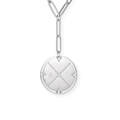 Gouden Initialen Disk Ketting Dames