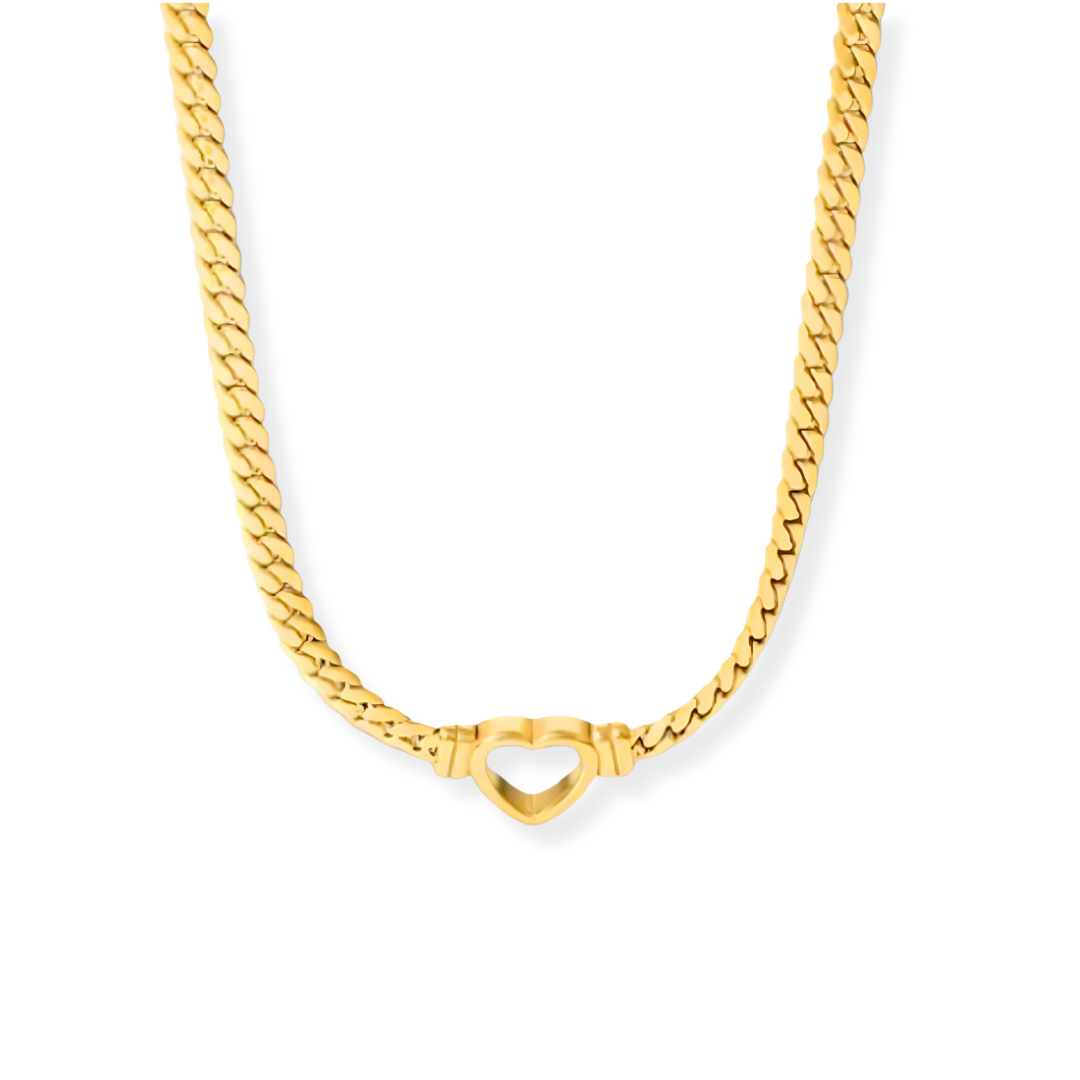 Luxueuze Vergulde Hart Choker Dames