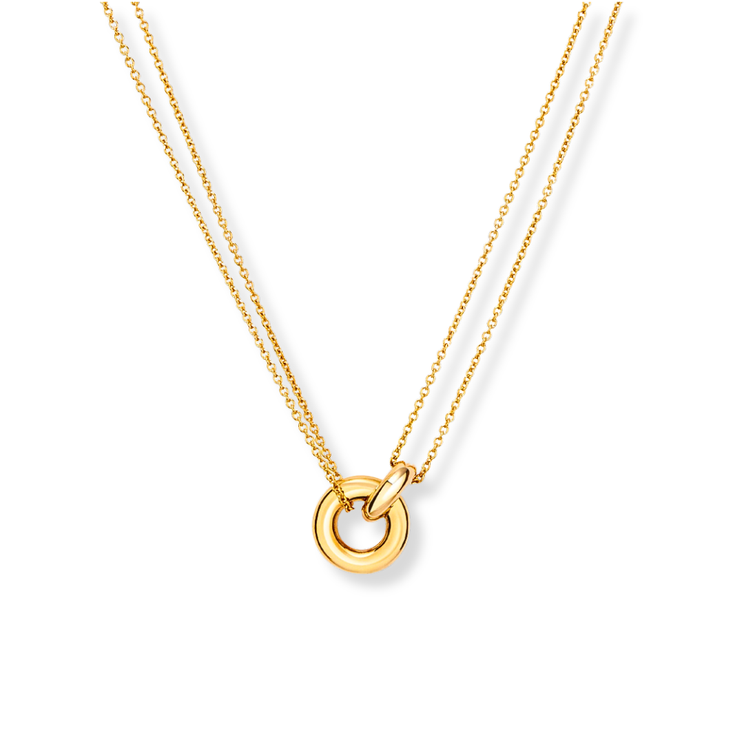 Gouden Dubbele O-Ring Ketting Dames