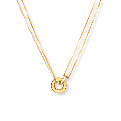 Gouden Dubbele O-Ring Ketting Dames
