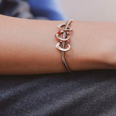 Gepersonaliseerde Gouden Hartjes Armband Dames
