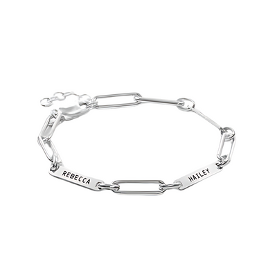 Gepersonaliseerde Namen Paperclip Armband