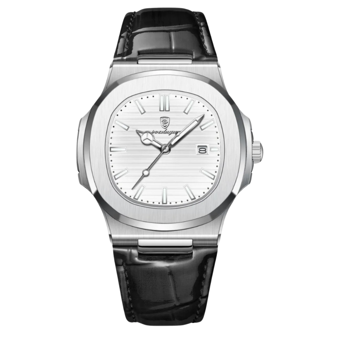 Horloge Heren Roestvrijstalen Leren Armband | Blackstone Eclipse