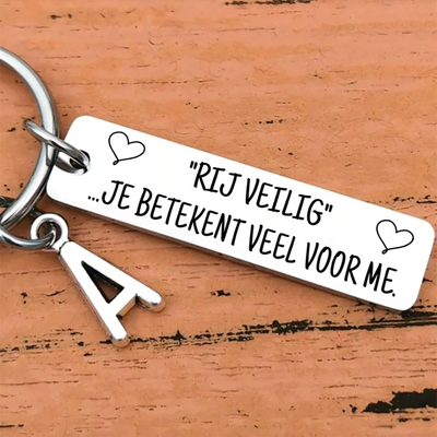 'Rij veilig' Initiaal sleutelhanger