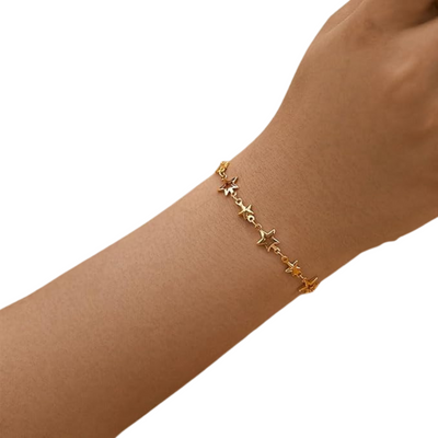 Stervormige Schakel Armband Goud Dames