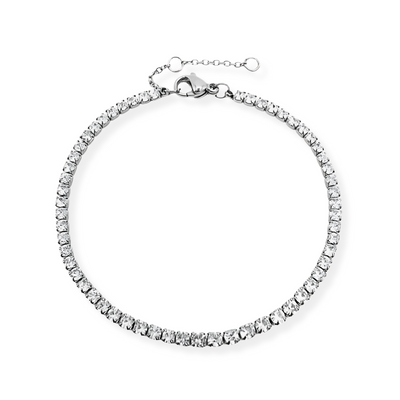 Verstelbare Zilveren Zirkonia Tennisarmband Dames