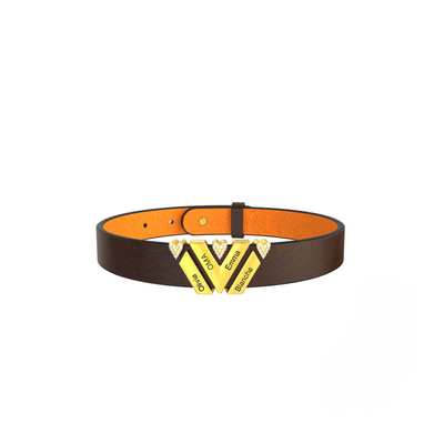 Gepersonaliseerde Namen Leren Armband met Hartkristal